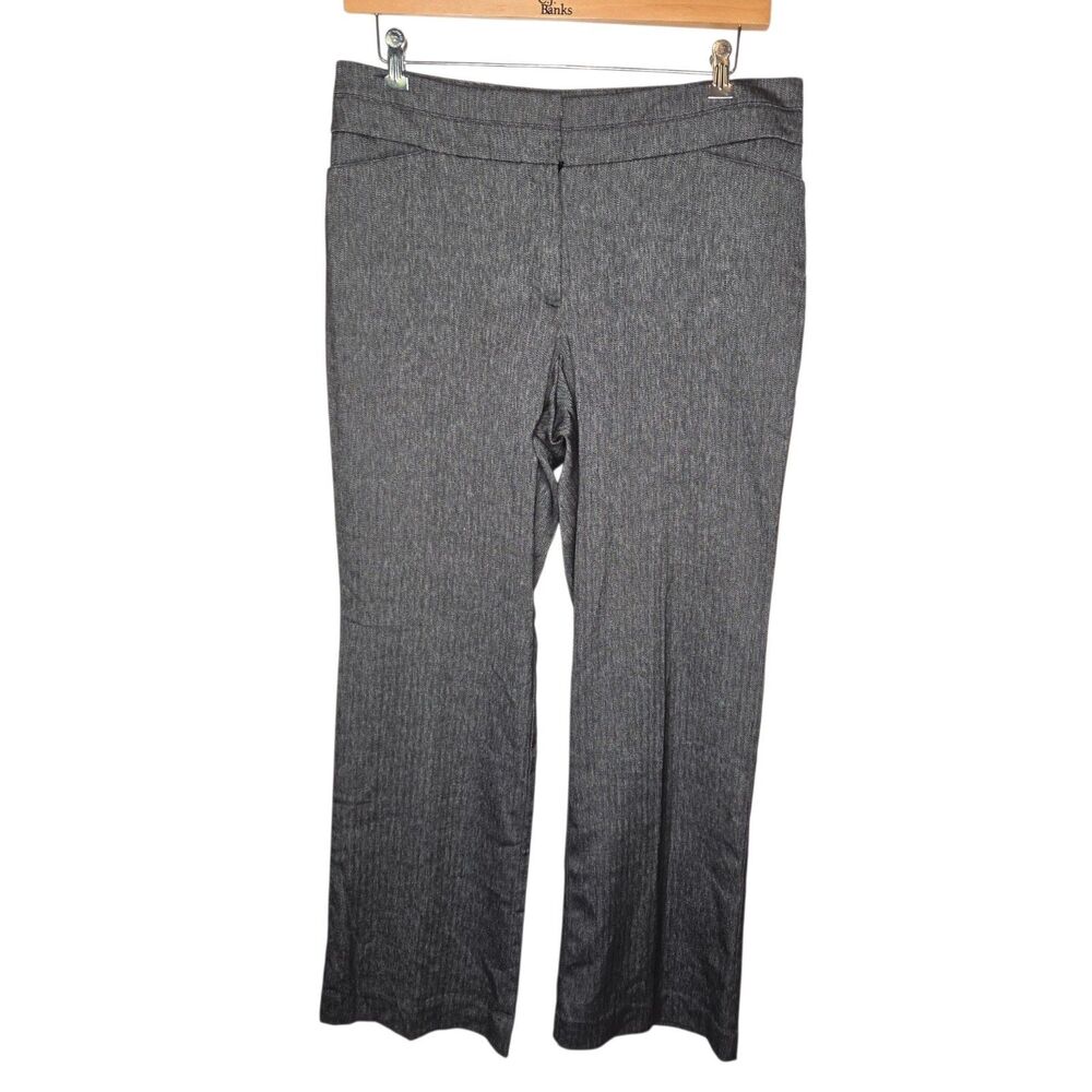 ANN TAYLOR LOFT Curvy Fit Herringbone Trouser Dress Pants Charcoal Grey Size 12